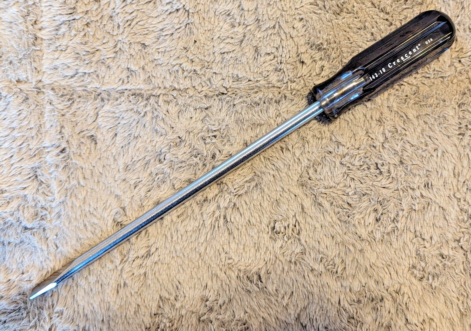 10″ VINTAGE LARGE FLATHEAD SCREWDRIVER [7/16][CRESCENT 143-10] (QTY: 1) USA NOS