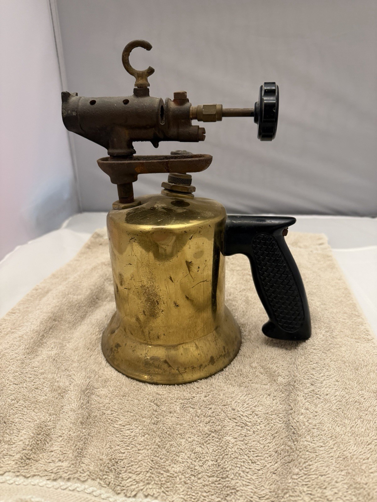 Vintage Turner Brass Works Blowtorch Sycamore IL Antique Prop Tool Steampunk