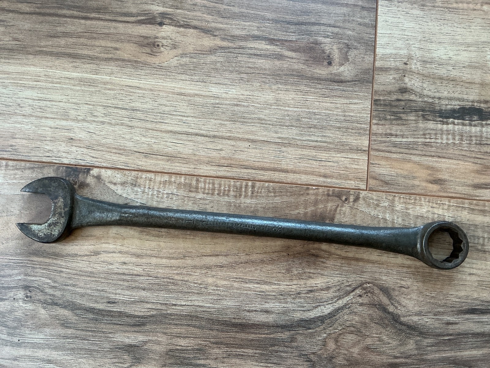 RARE Vintage Hinsdale 1” Round Handle Combination Wrench BE32 14.75″ Length