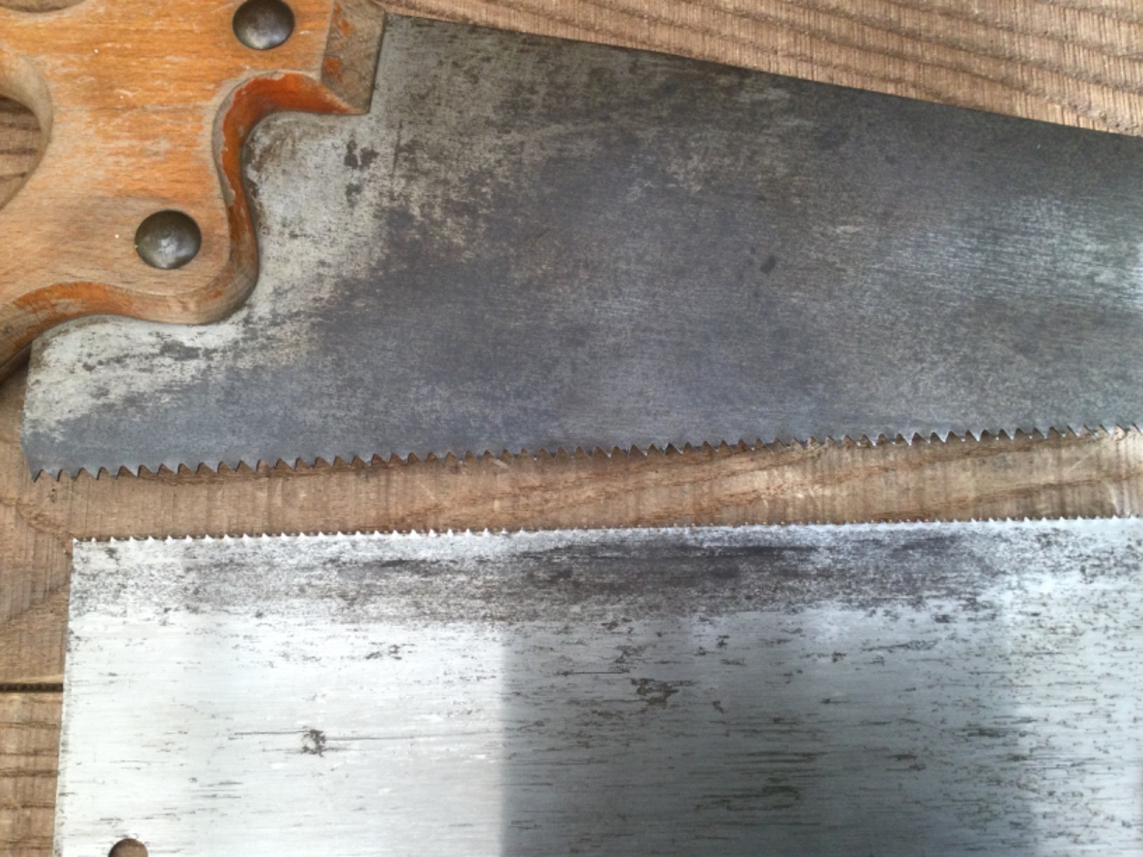 Four Vintage & Contemporary Carpentry Saws Inc Sandvik Tenon Saw & 17” Panel Saw