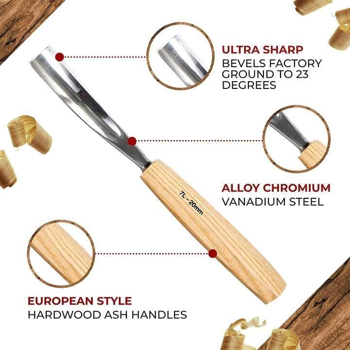 Buyohlic Wood Carving Tools, 12Piece Wood Whittling Kit with Canvas Case Wood…
