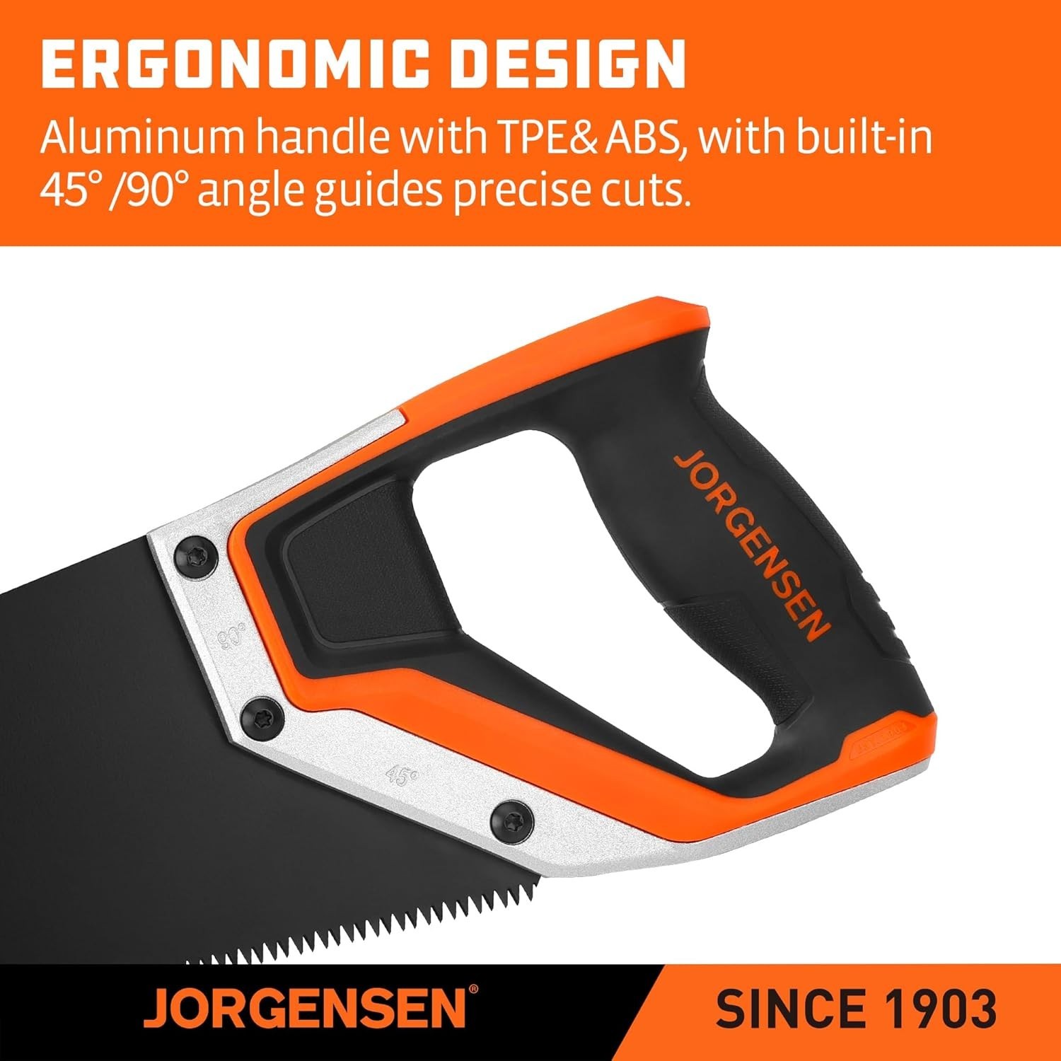 15” Ergonomic Black Hand Saw – 8 TPI Alloy Steel for Fast Wood Cutting