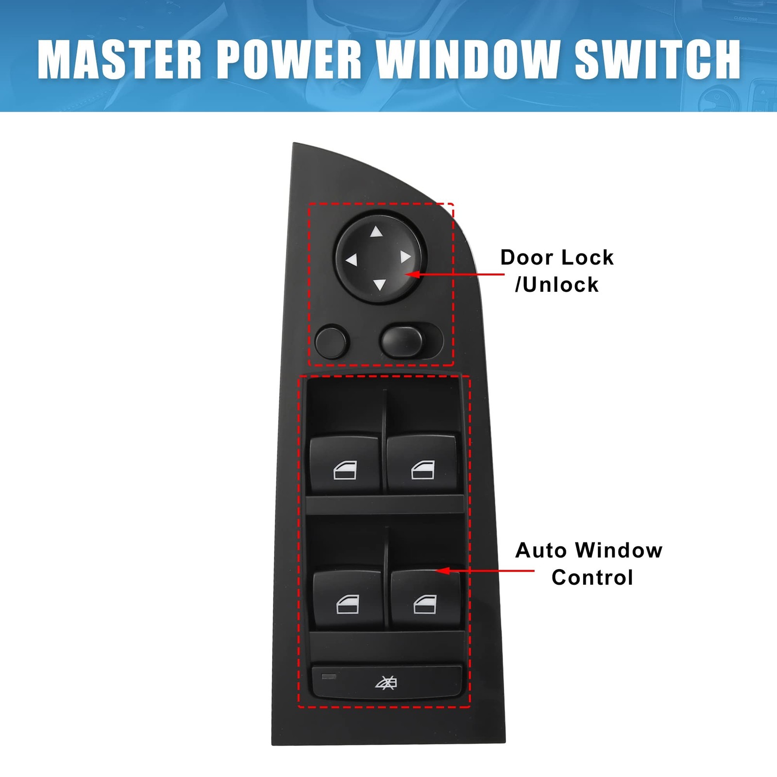 X AUTOHAUX 1 Set 61319217332 Master Power Window Switch Driver Side for BMW 3…