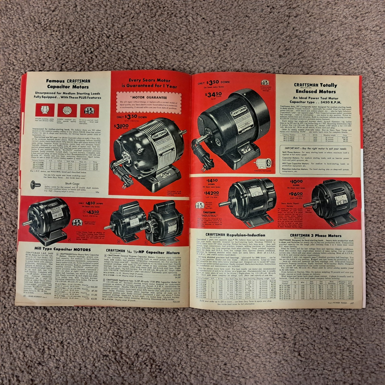 1957 Craftsman Power Tools Catalog Sears Roebuck and Co.