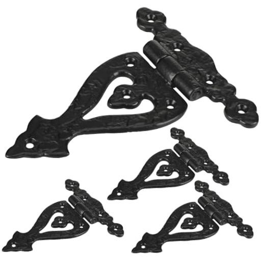 Pack Antique Cast Iron Vintage Heavy Duty T Hinges 5.3” Black Powder Coated 4