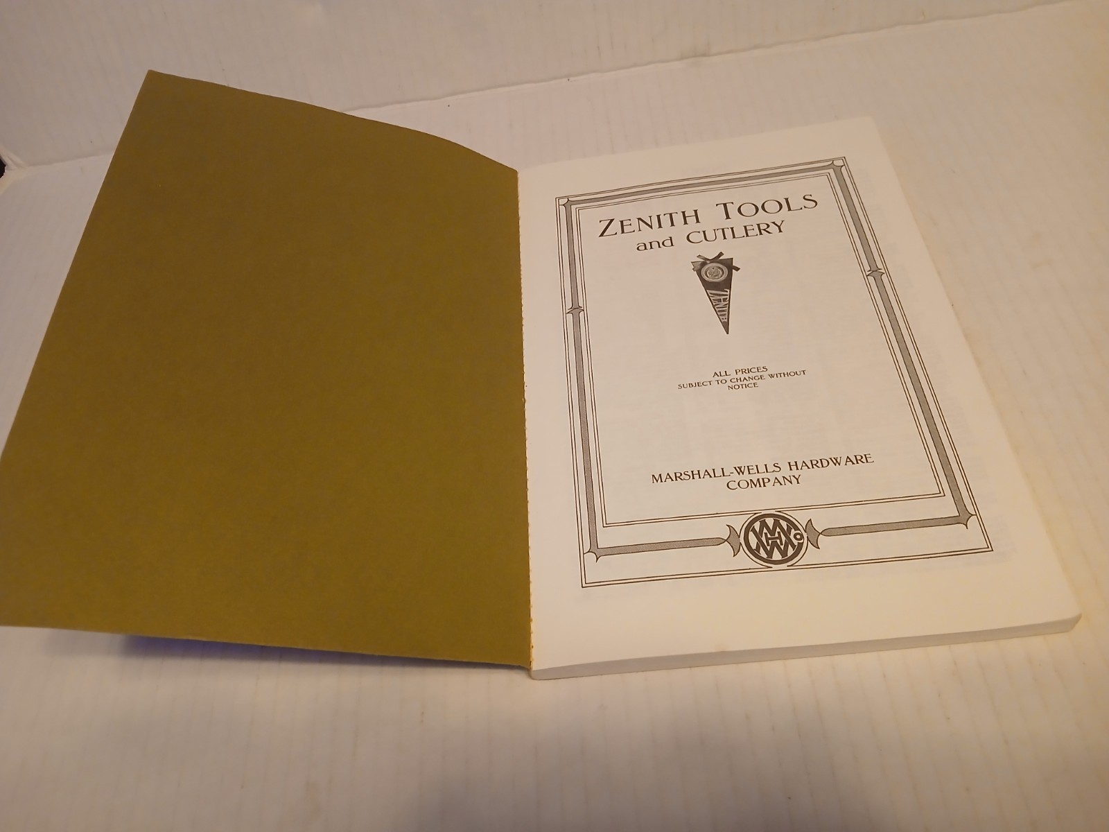 Zenith Tools and Cutlery Marshall-Wells Hdwe. Co. Catalog Facsimile