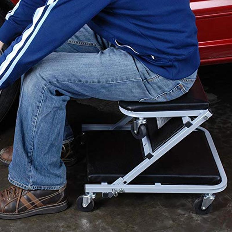 Convertible Z-Creeper Seat 36″ 6 Swivel Casters Maintenance Tool 300lb Capacity