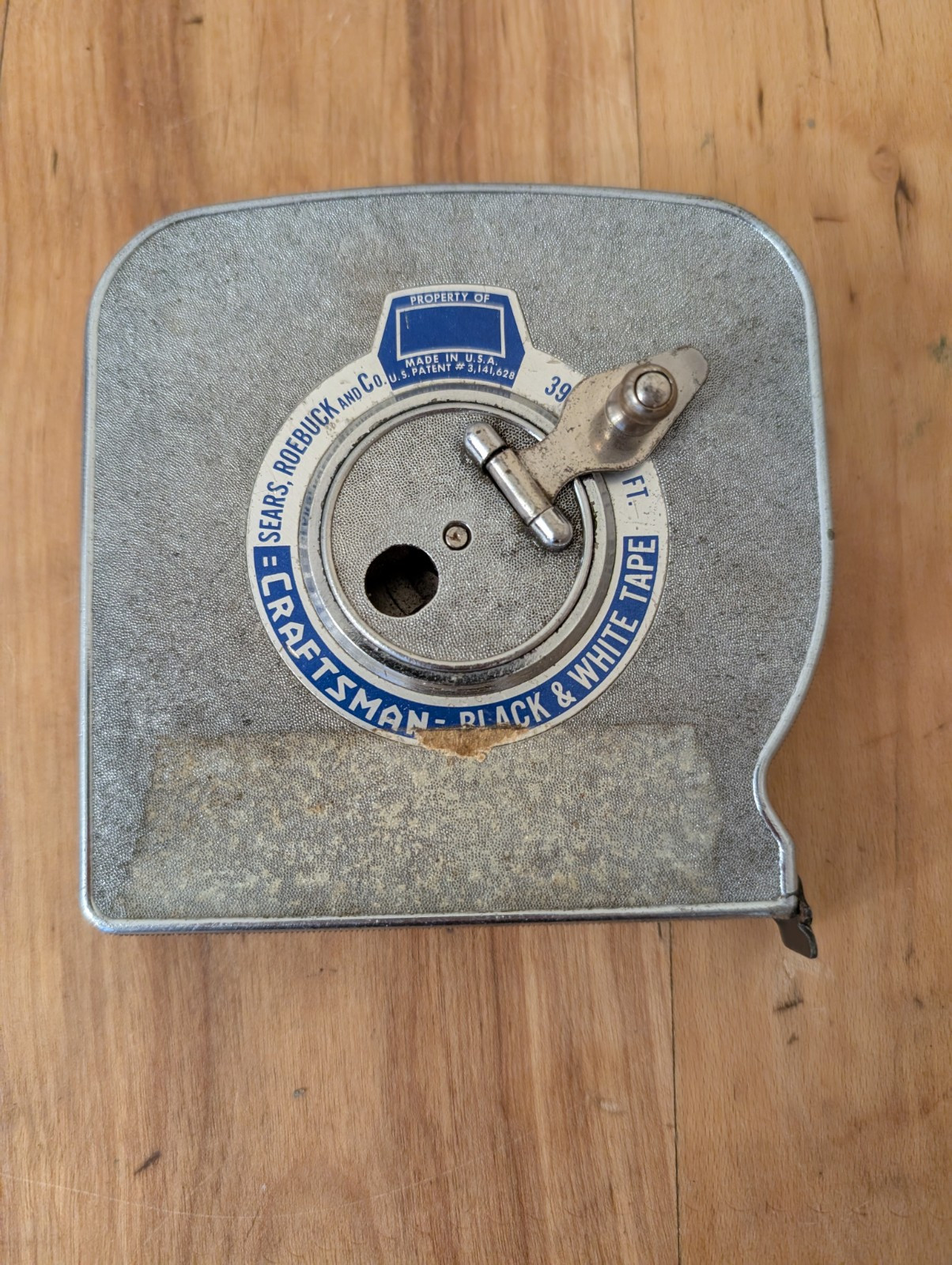 Vtg Sears Roebuck Craftsman USA 39072 100 Ft. Black & White Tape Measure WORKS