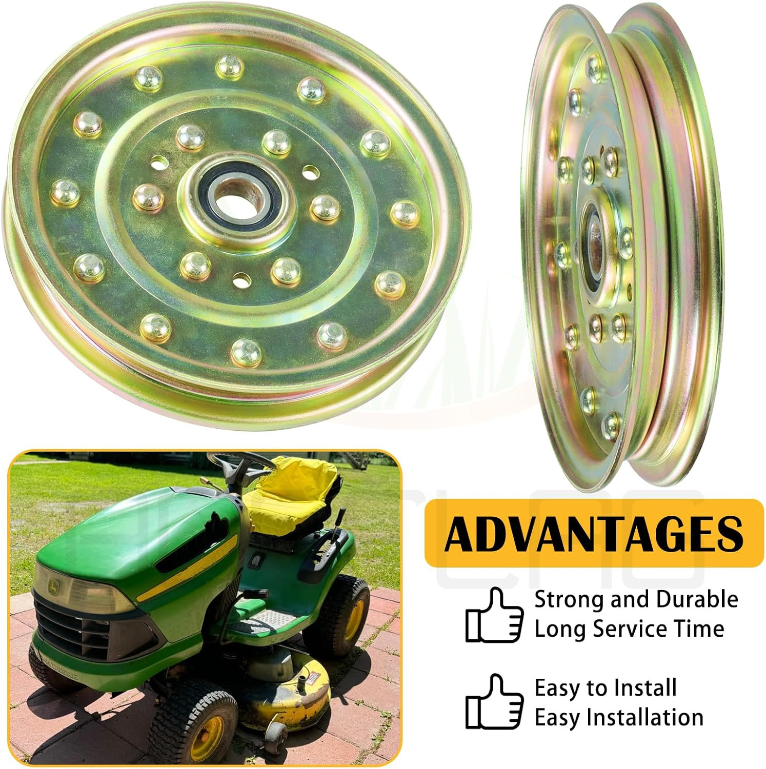 2 Pack 1-633109 Idler Pulley for Exmark Lazer Z 60″ Mower Decks | Replaces Exmar