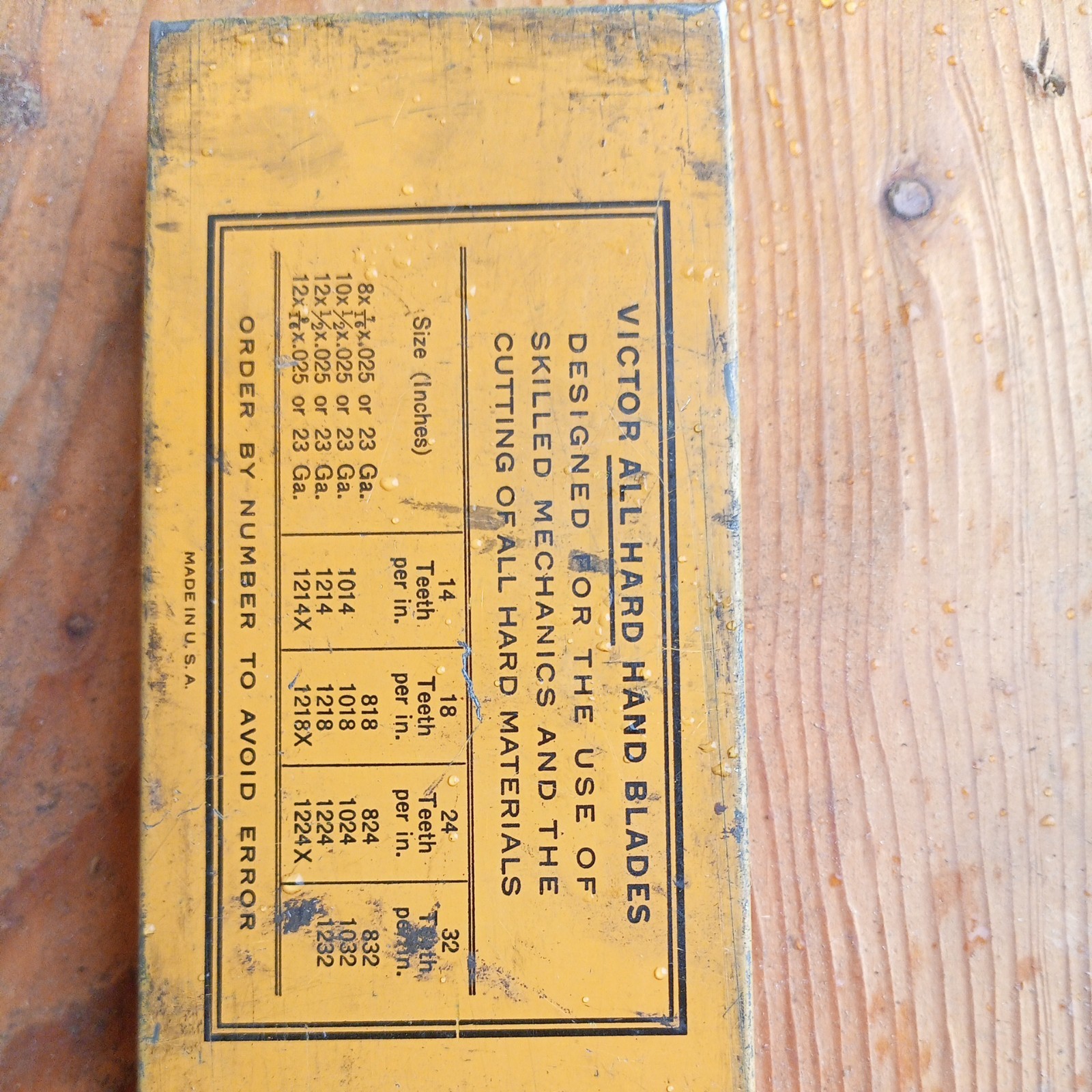 2 Victor Saw Works Hack Saw Blade Case Tin Metal USA
