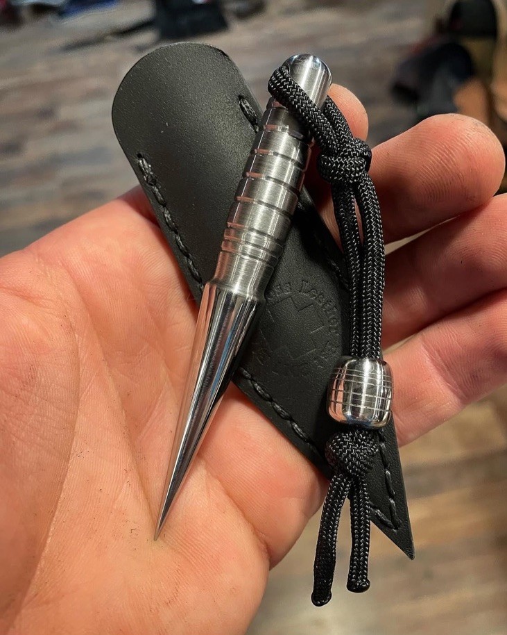 Marlin Spike Knurled Handle, Steel Collectible and Knot Tool for Hiking and Camp