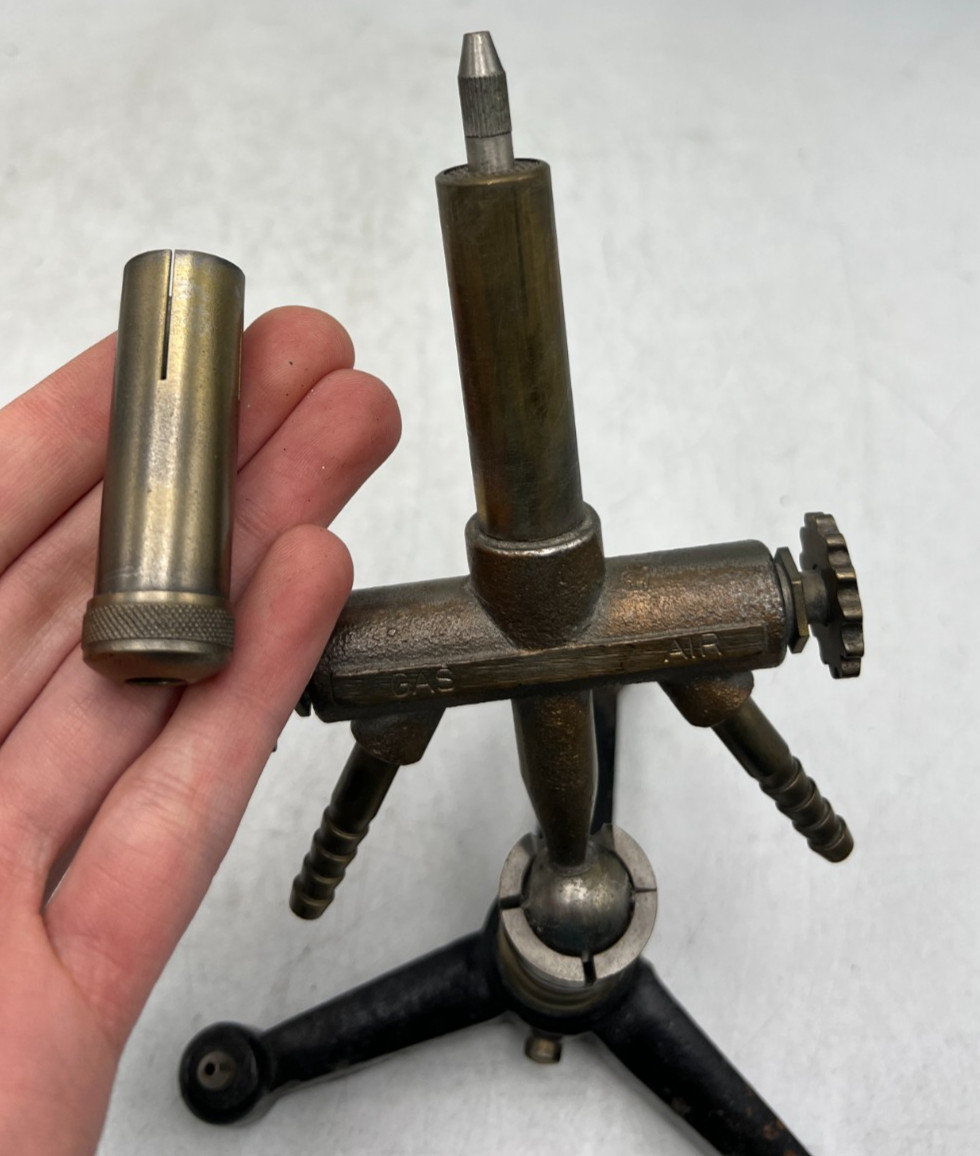 Vintage Unbranded Small Laboratory Tool Bench Air / Gas Burner Torch