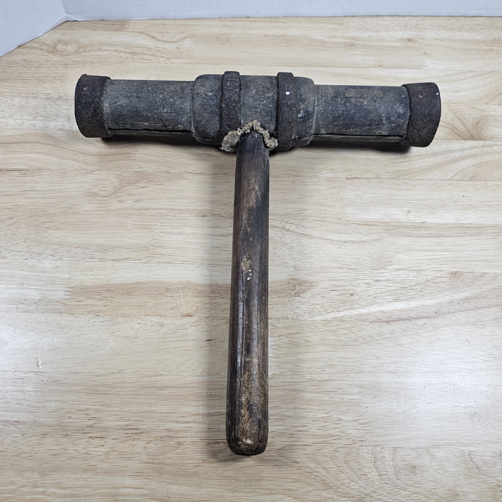 Shipwrights Caulking Hammer 12” Ship Boat Builder’s Wood Mallet Tool Antique