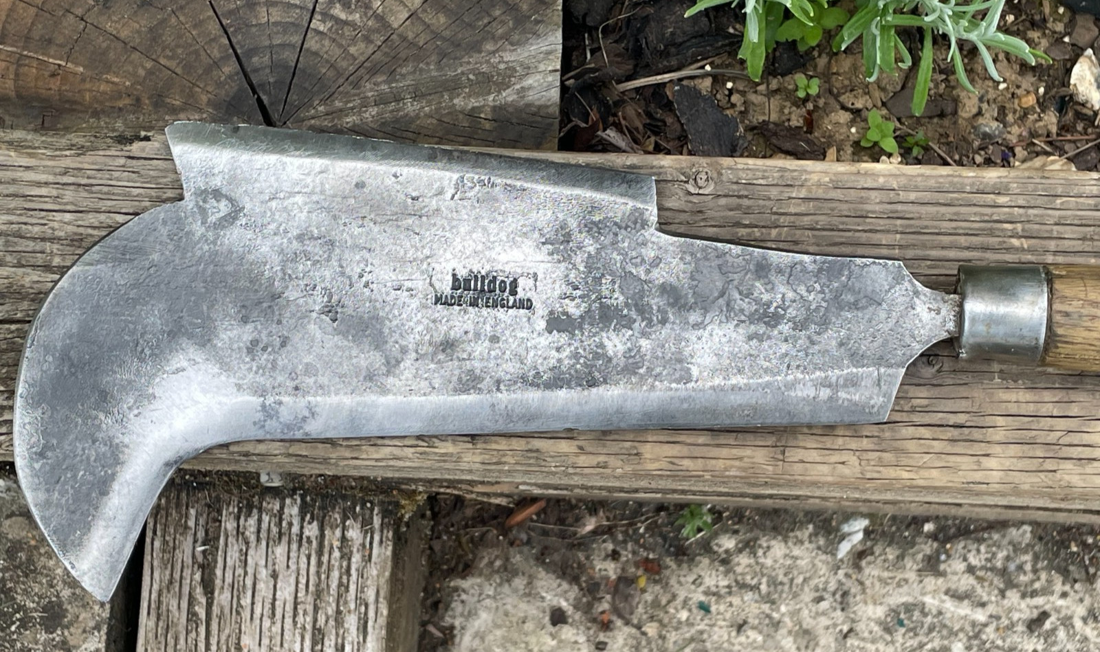 Vintage Bulldog Double Edge 10-1/2″ Billhook Slasher Garden Tool