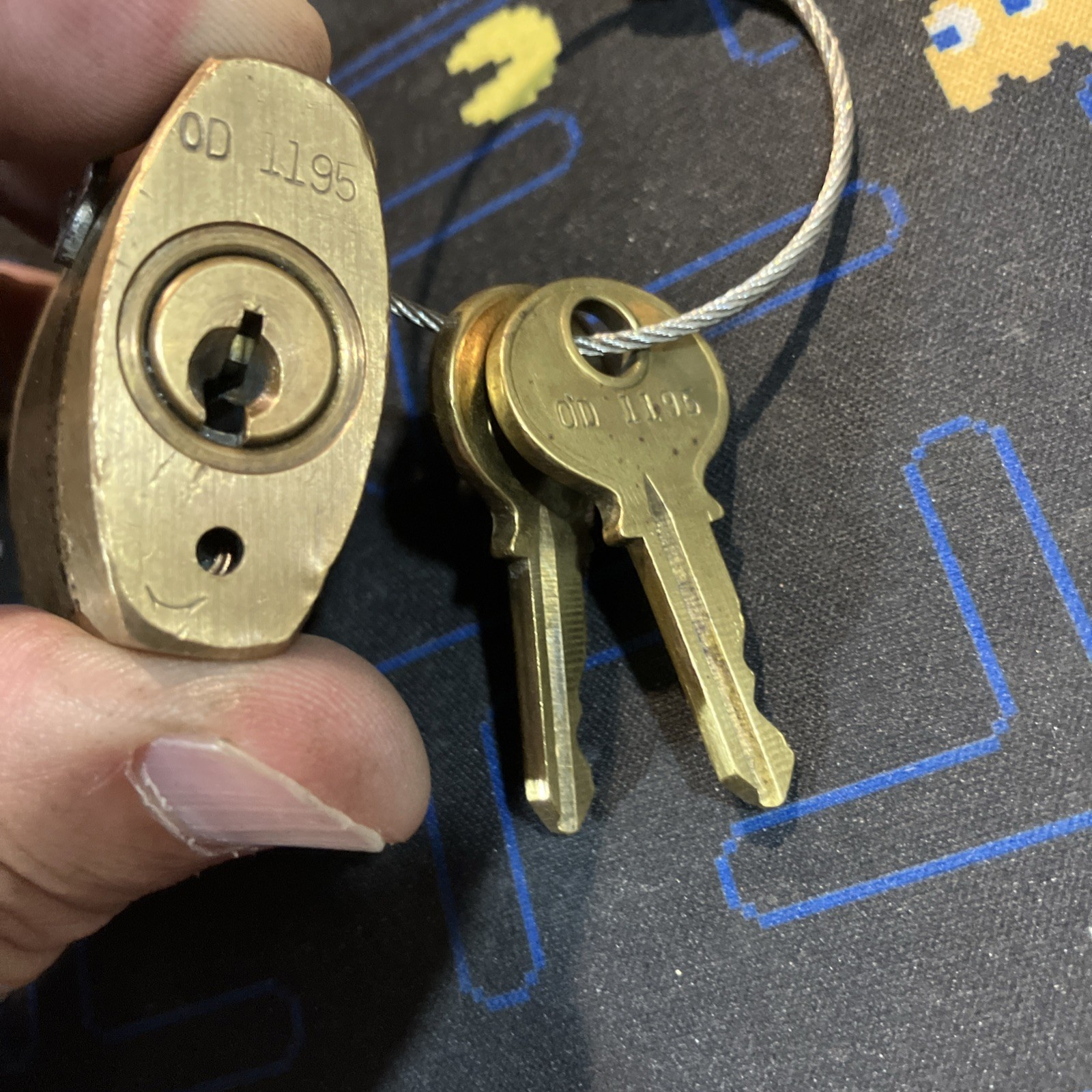 Vintage Corbin US Military Ordnance Department Brass PadLock w/ 2 Original Key