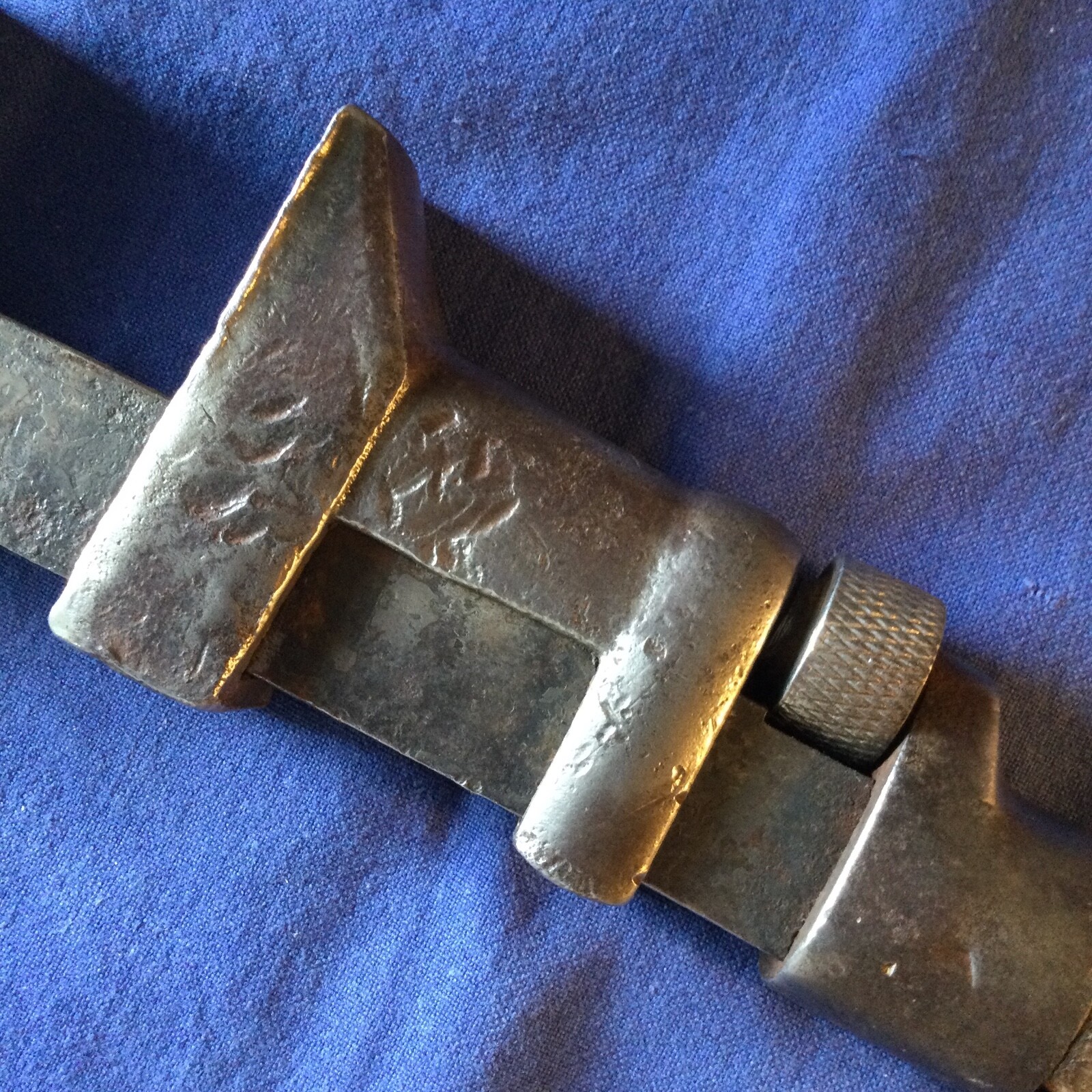 Vintage COES Adjustable 12″ Wrench Wood Handle Worcester Mass L COES PATS STEEL