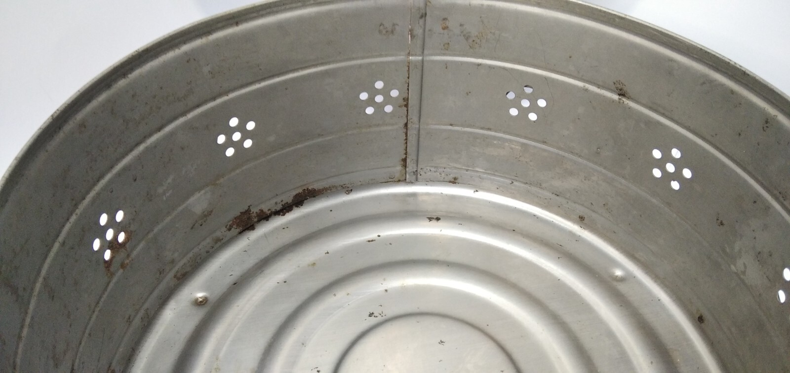 Vintage old metal round tool box made in the USSR