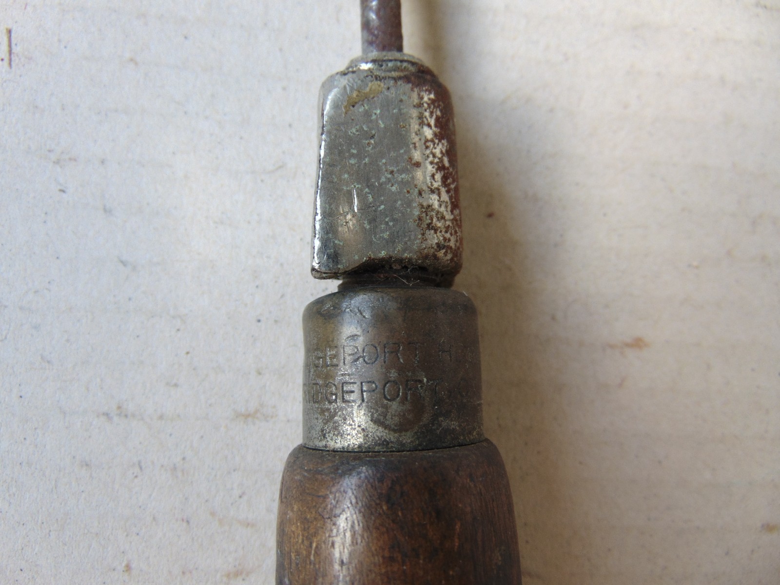 Vintage Antique Wood Handle Screw driver w/Storage 9 Bits BRIDGEPORT HDWE. MFG