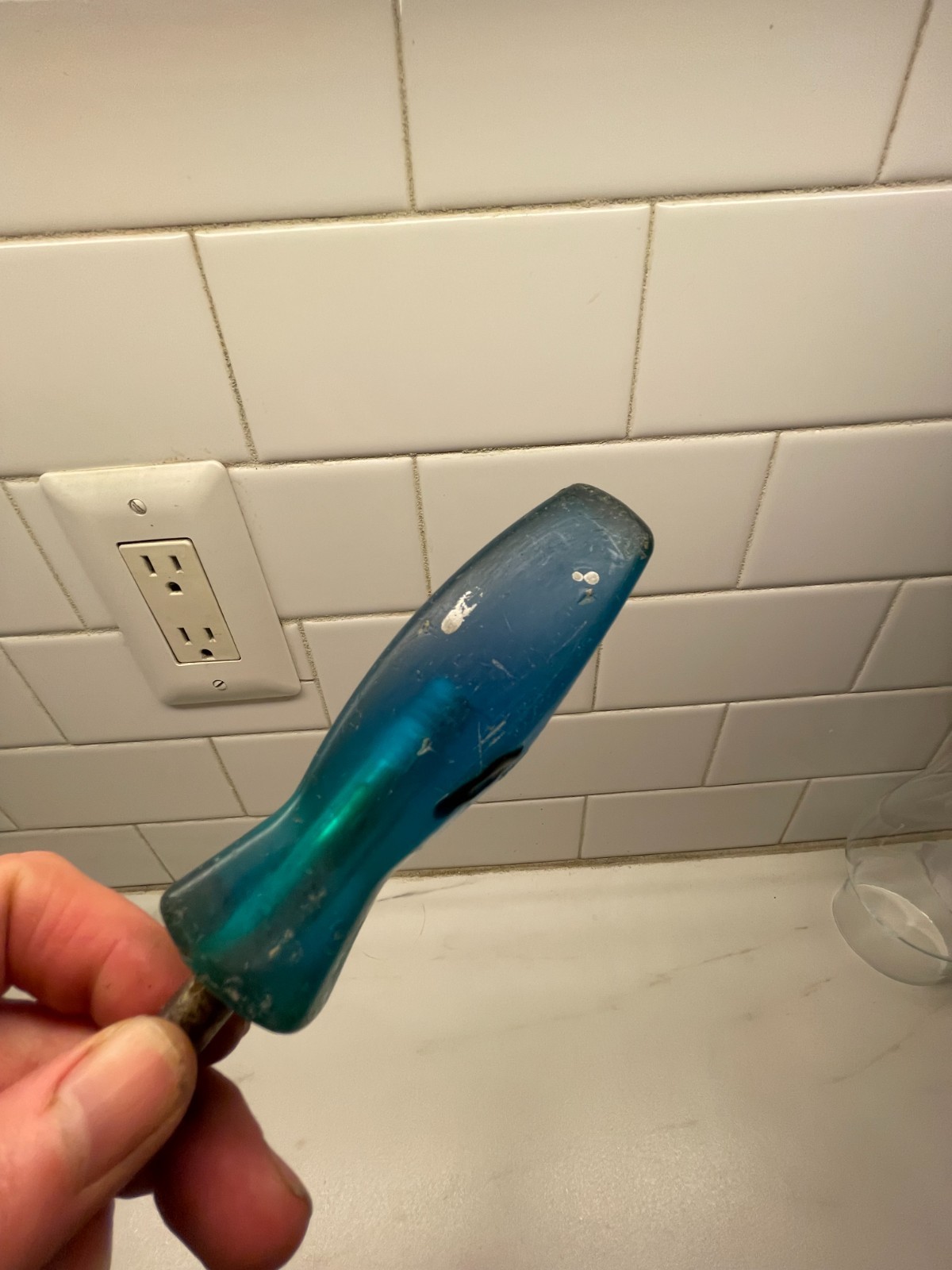 Vtg CRESCENT Blue Acetate Handle Flat Bit 12″ Screwdriver USA K-13C extra large
