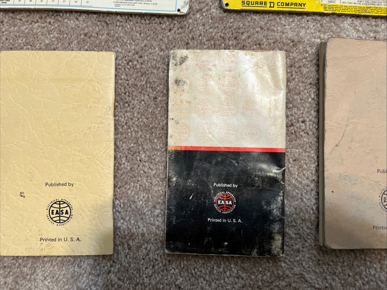 Vintage Electrician Pocket Reference Material. 3 Books and 2 Slide Cards