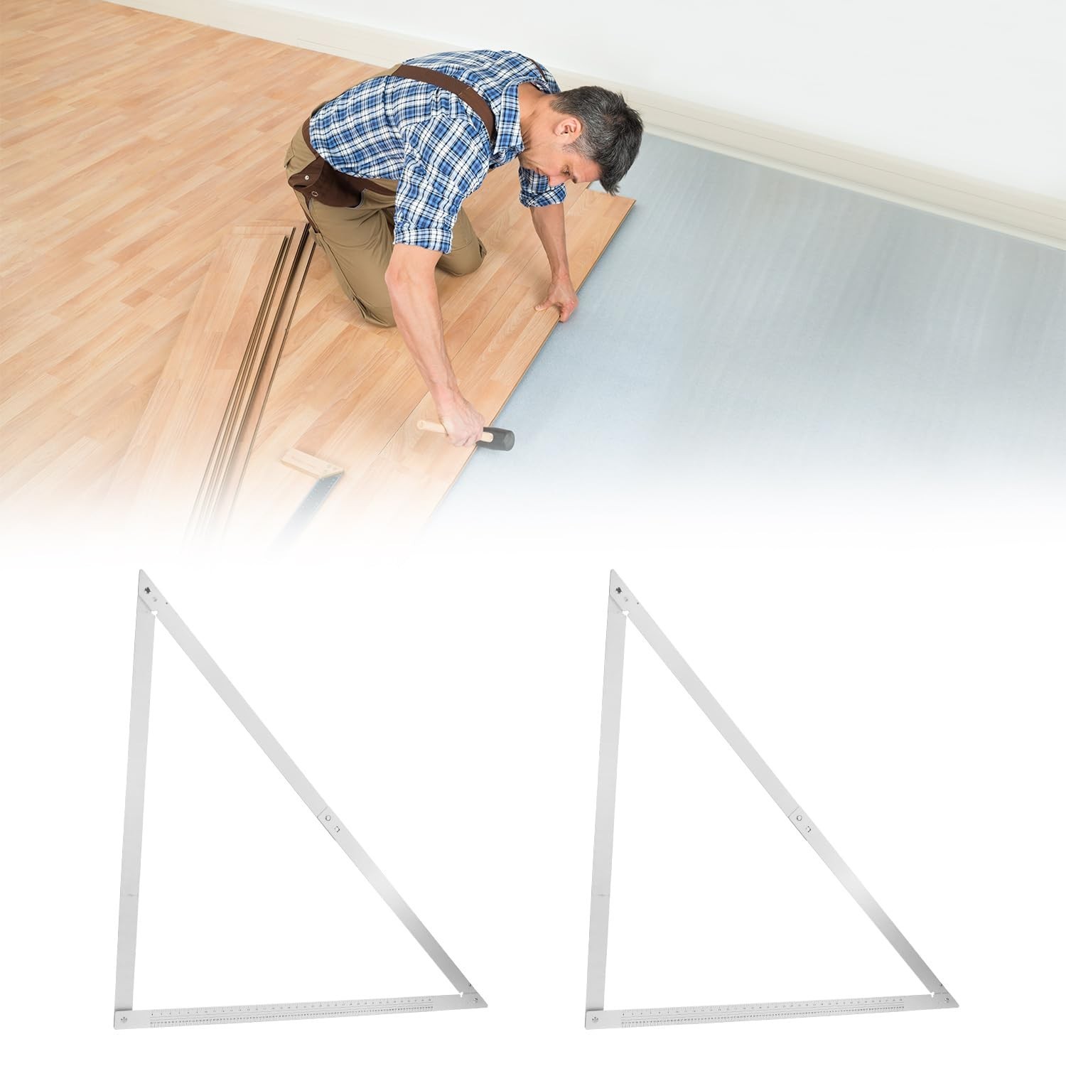 Precision 48″ Aluminum Angle Ruler – Folding Design for Woodworking and Framing