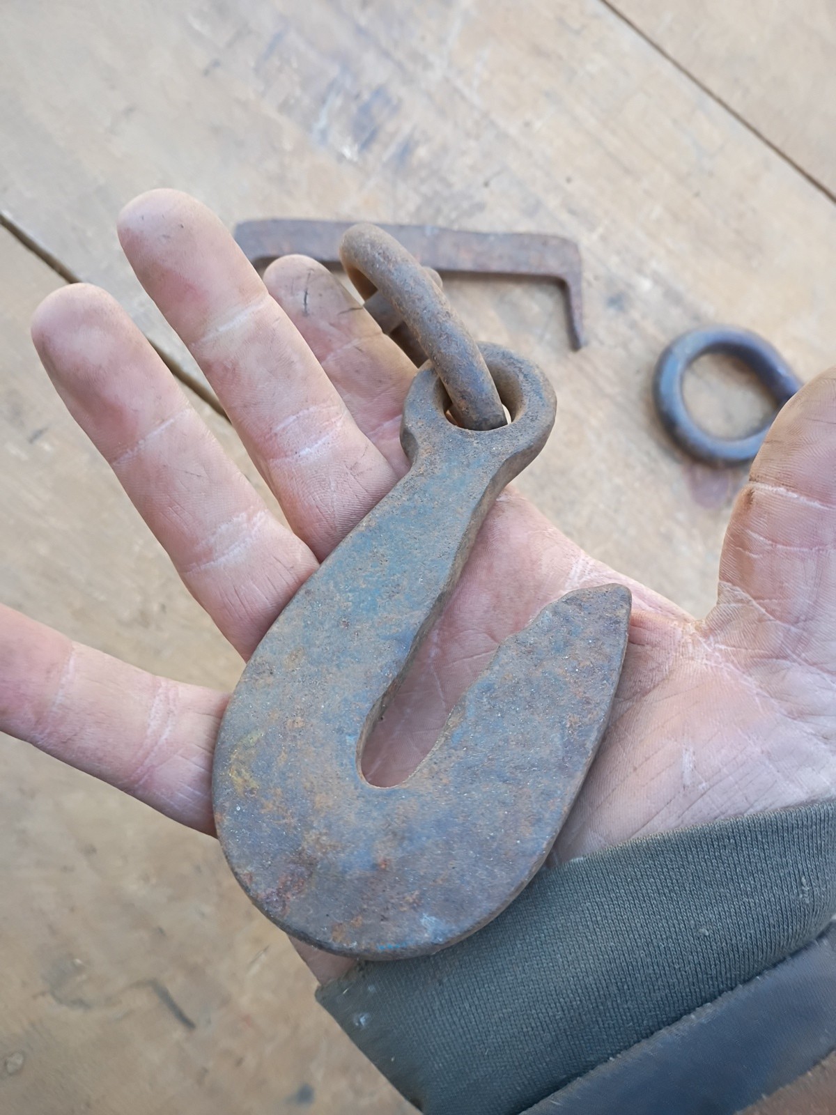 Lot Of Vintage Hand Forged Logging Hooks Log Dog Chain Logging Tools