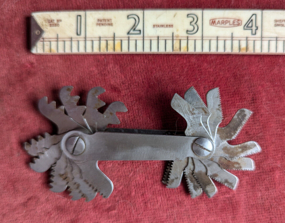 Vintage Union Tool Company Orange Mass.U.S.A Thread Gauge (H)