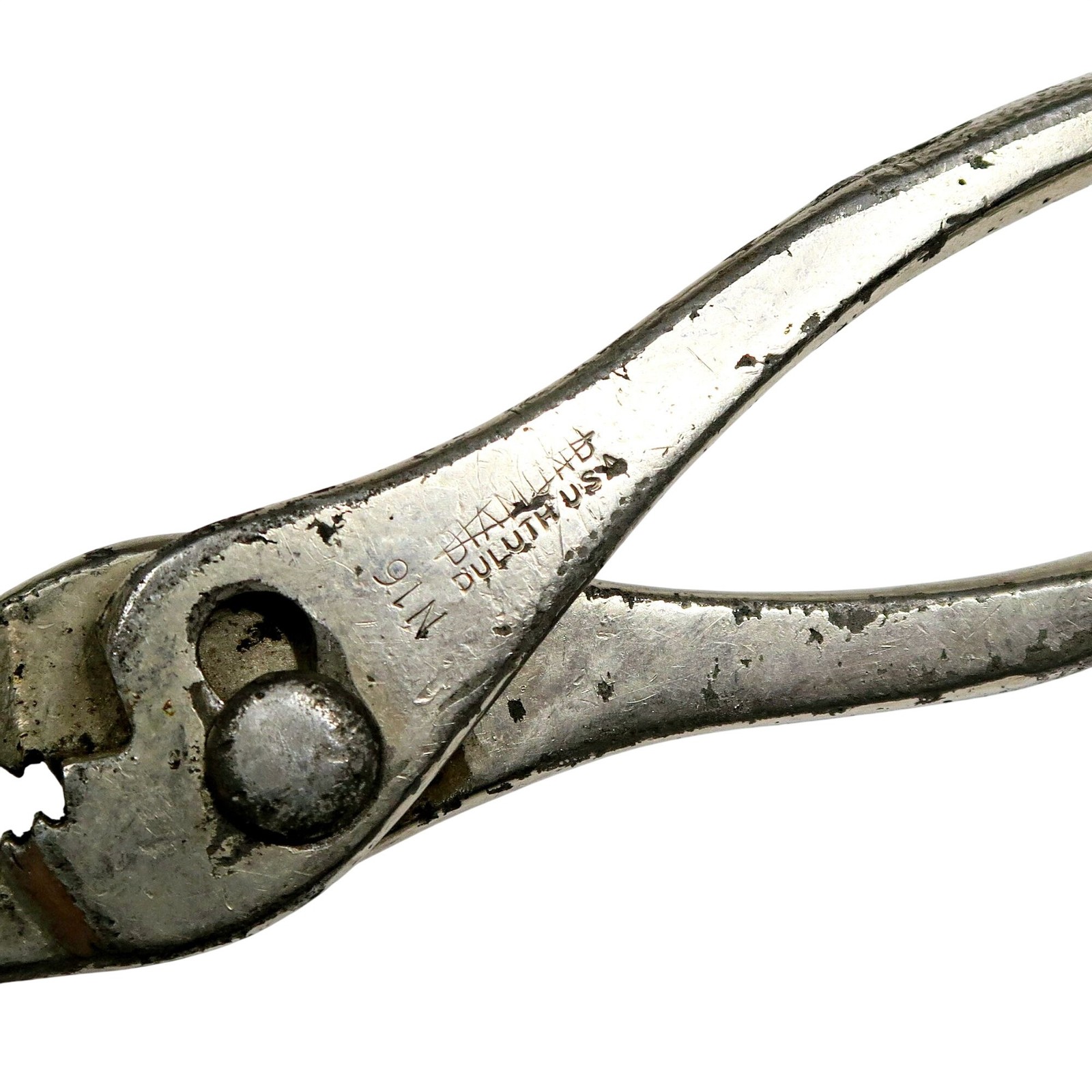 Diamond Duluth N16 Pliers – 6½” USA Vintage Slip Joint Tool, Chrome-Plated Steel