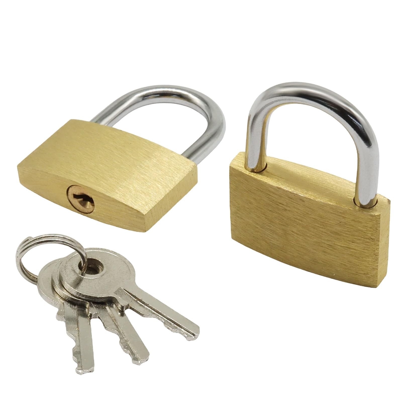 Hordion 2pcs Brass Padlock with Key, Small Keyed Padlocks Locker Lock Same Ke…