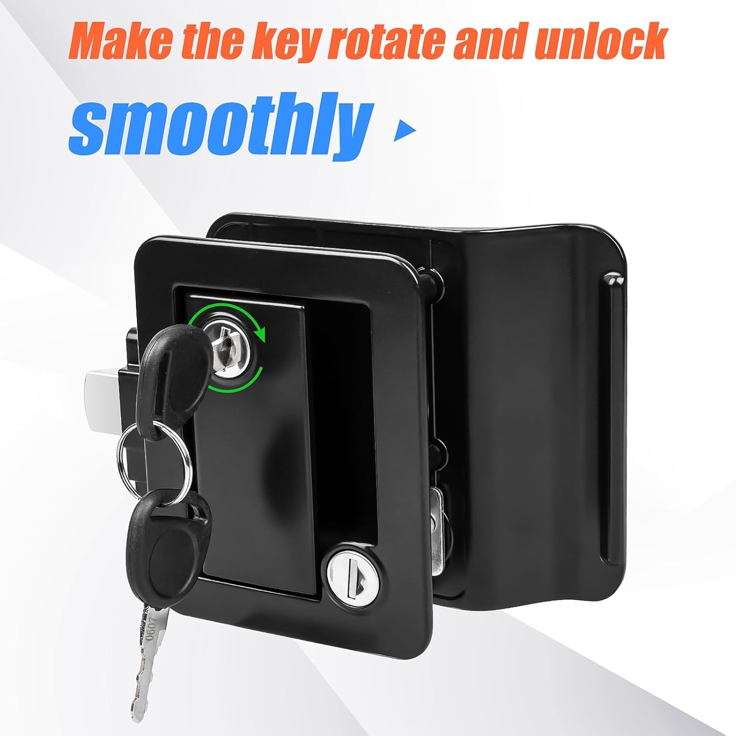Black RV Door Lock Replacement Paddle Deadbolt 4 Key RV Door Latch Lock