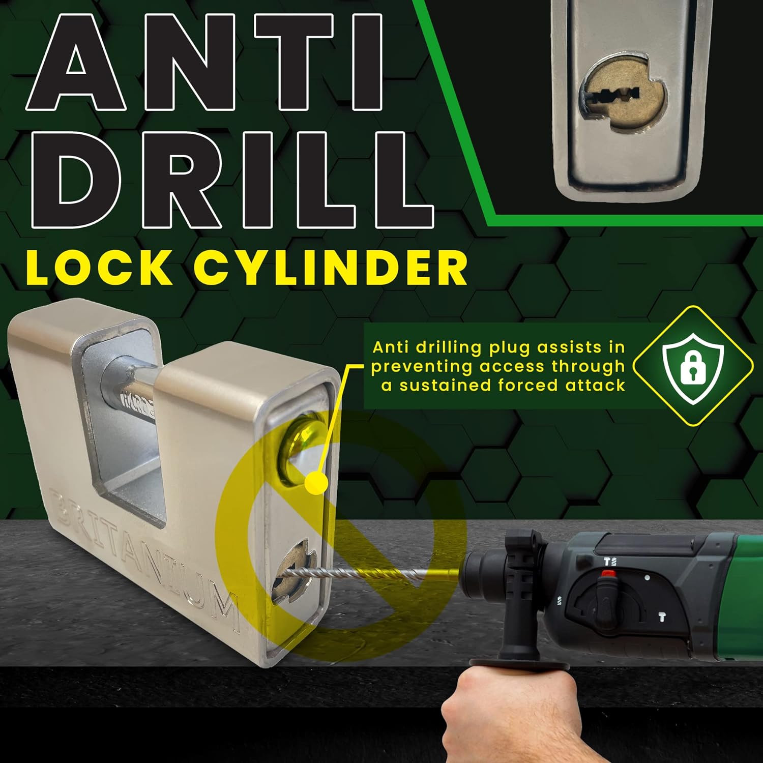 ® BRP74 [Armoured] Shipping Container Padlock – [Anti Drill Cylinder] – Heavy Du