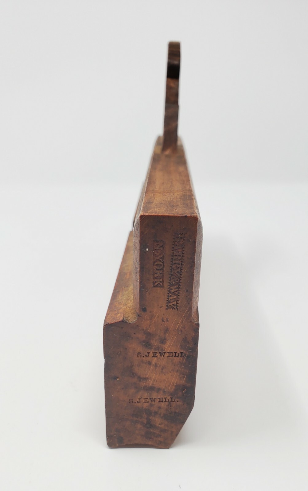 Vintage ⅞” Hollow Molding Plane, Barry & Way N. York, Concave, Stamped “12”