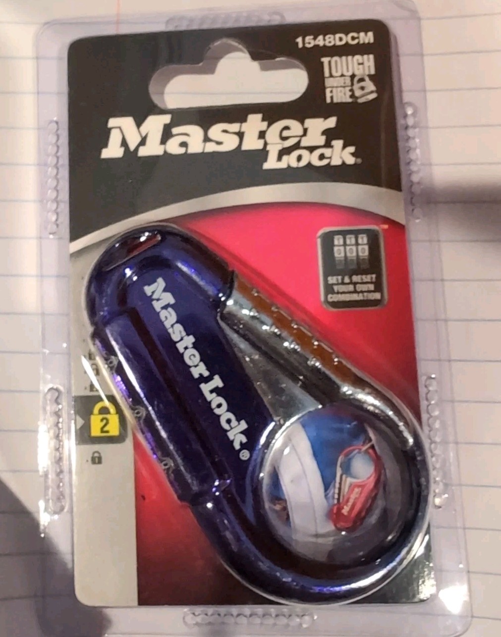 Master Lock Resettable Combination Padlock Backpack Luggage 1548DCM Purple Misp