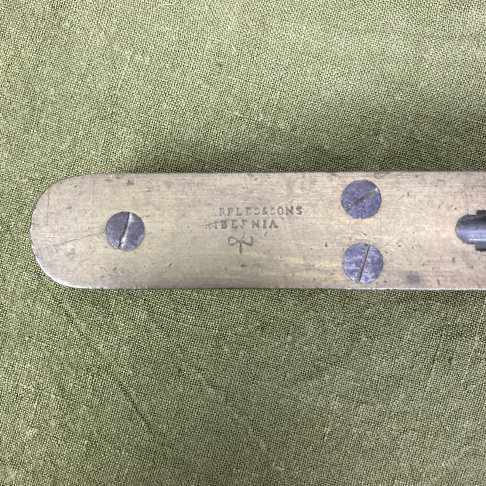 Antique W Marples & Sons Hibernia Working Spirit Level Brass Top 20cm