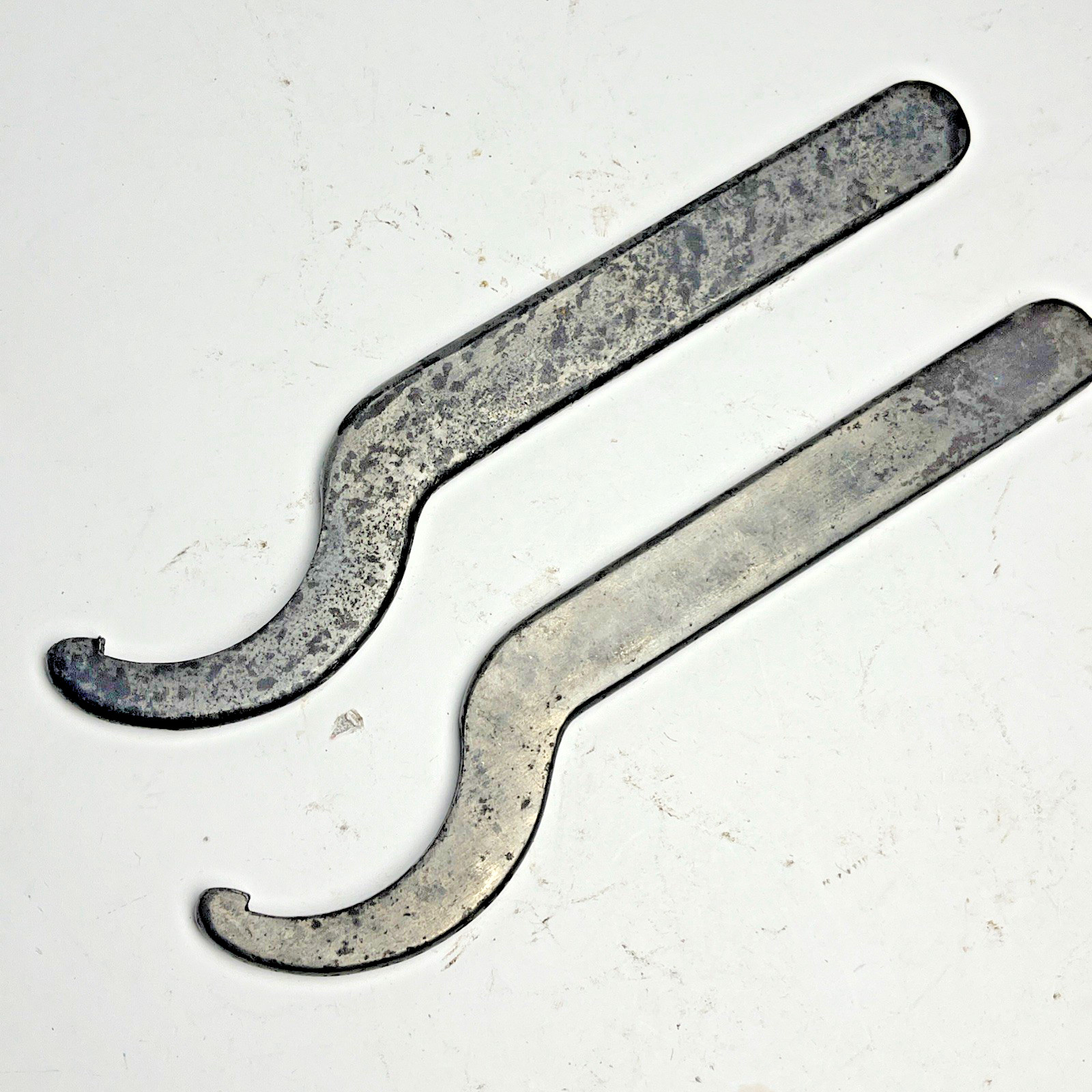 Lot (2) Vintage No 2 AU.SCR.M 2-5/8 Hook Spanner Wrench Auto Screw Machine USA