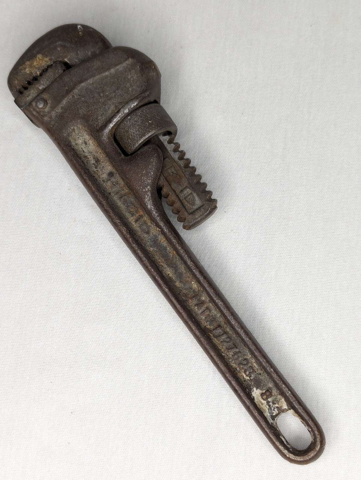 Vintage Ridgid 8″ Pipe Wrench The Ridge Tool Co. Elyria O USA