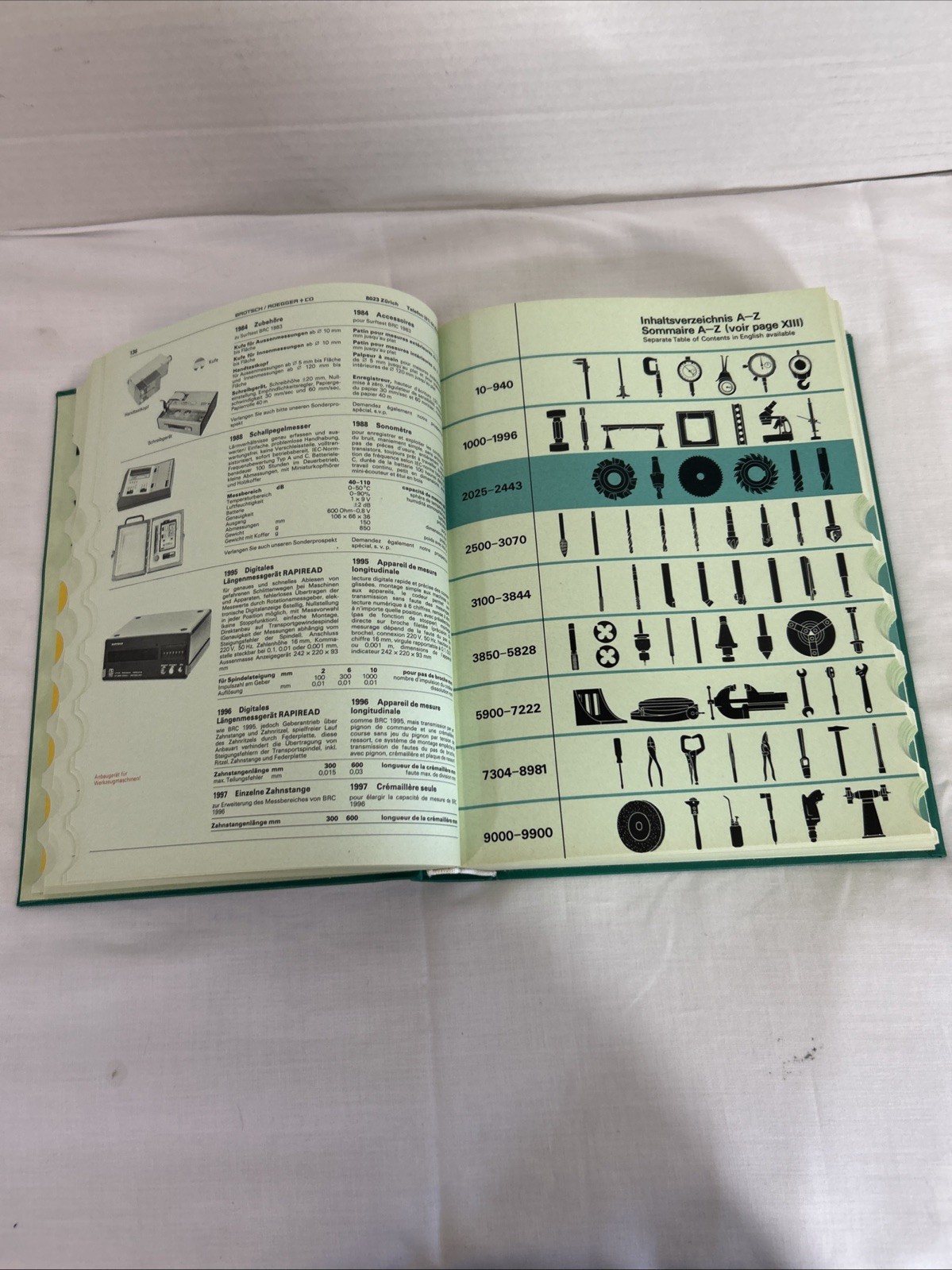 Vintage Brotsch Roegger tools/machinery catalog & Hardcover Book from 1976/81