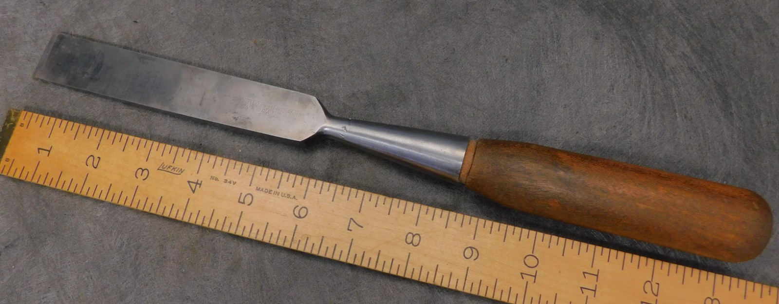 T. H. Witherby  1″ Square Edge Framing Chisel Antique Carpenter Tool