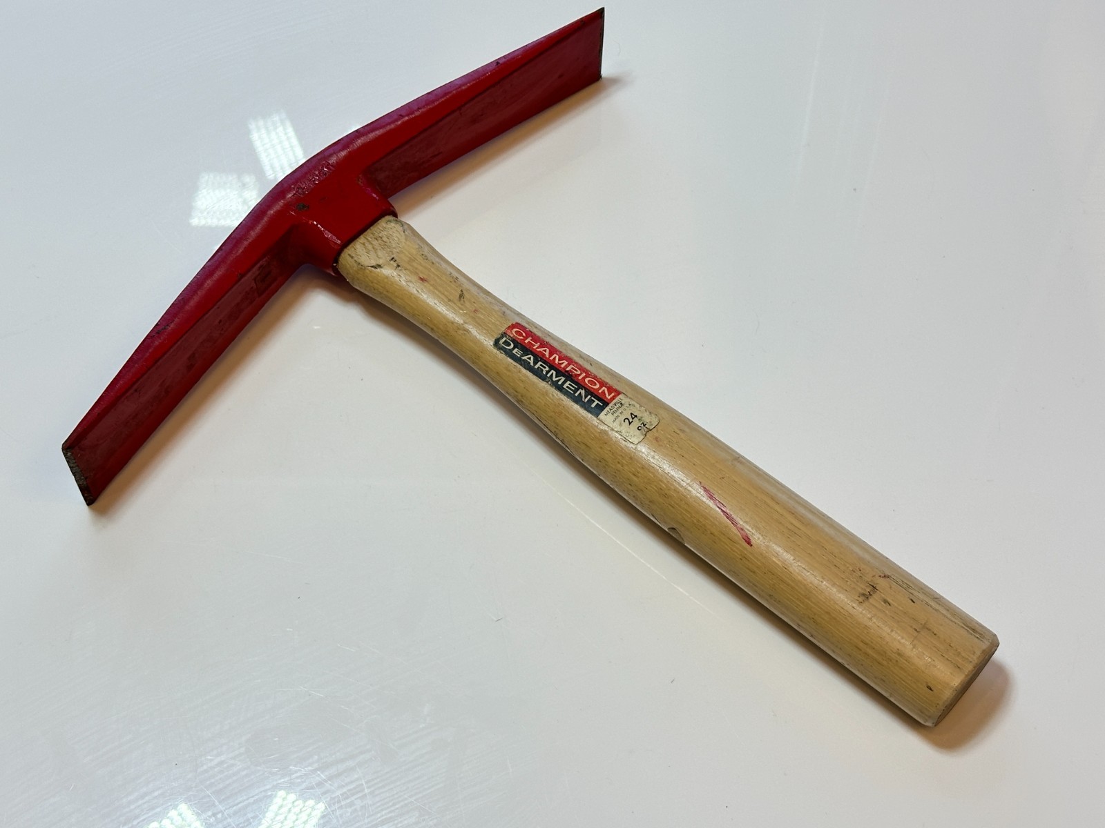 Champion Dearment USA MADE 24oz Brick Hammer, Double Red Head w/ Wood Handle NOS