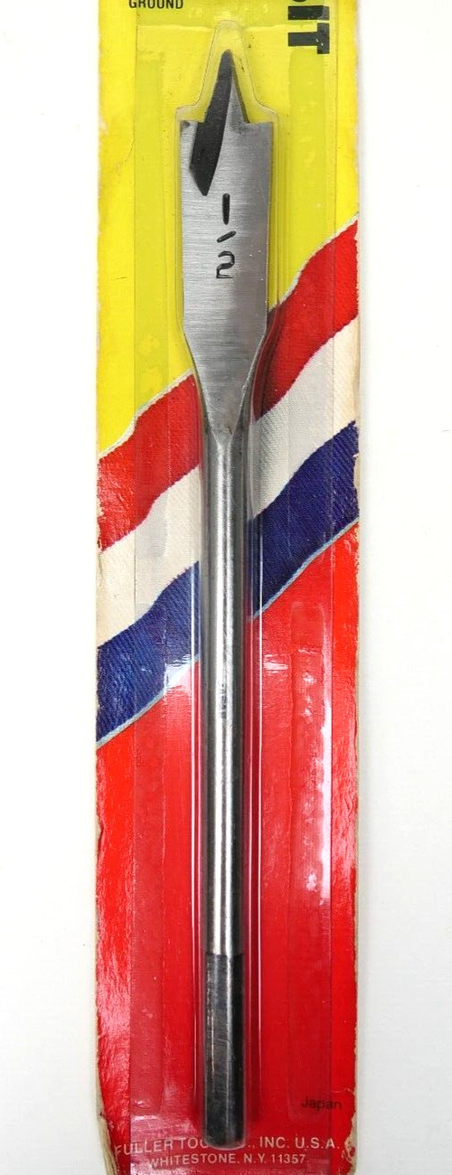 RARE Vintage Fuller Tool Co 1/2″ Spade Wood Bit- Forged 1 Piece Alloy Steel NOS