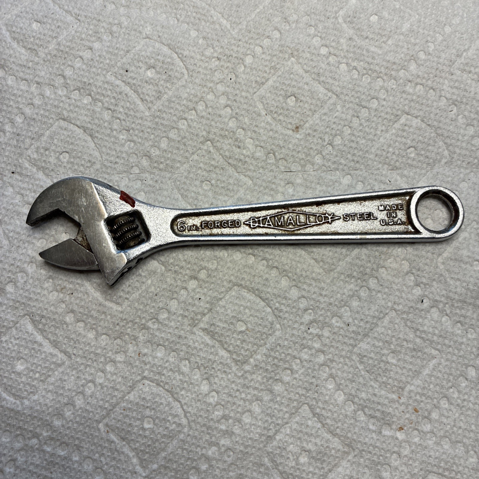 Vintage Diamond Tool & Horseshoe Co. D76 6″ Adjustable Crescent Wrench DIAMALLOY