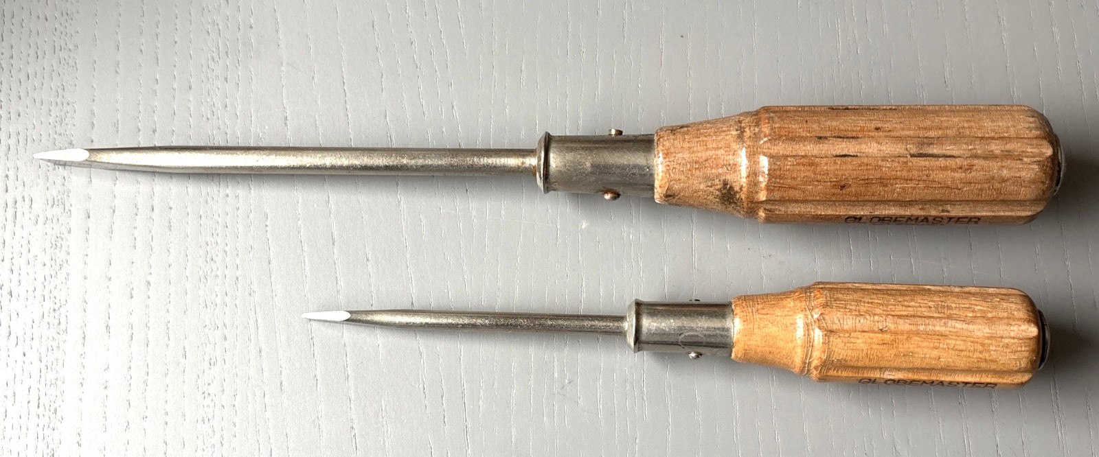 Vintage Globemaster Screwdriver Set #59250 & #59260 Wood Handle Striking Cap