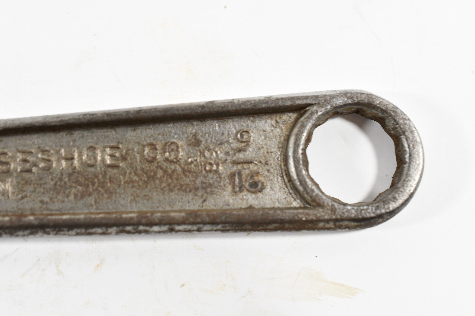 Vintage DIAMOND CALK & HORSESHOE 8” Adjustable Wrench, 9/16 box end USA M1428
