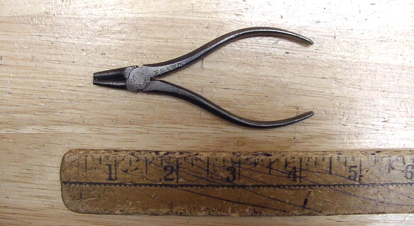 2 Pliers Including Unbranded Pat. Date Aug 25,1896,& PS&W 3-5/8″ Round Nose