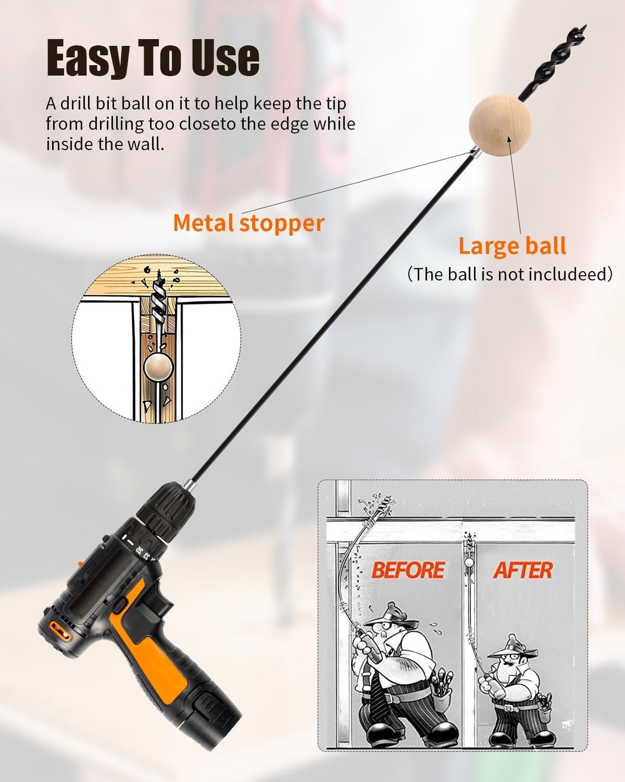 Flexible Installer Drill Bit for Wire Pulling, 36 Inch Extra Long Drill Bit, …