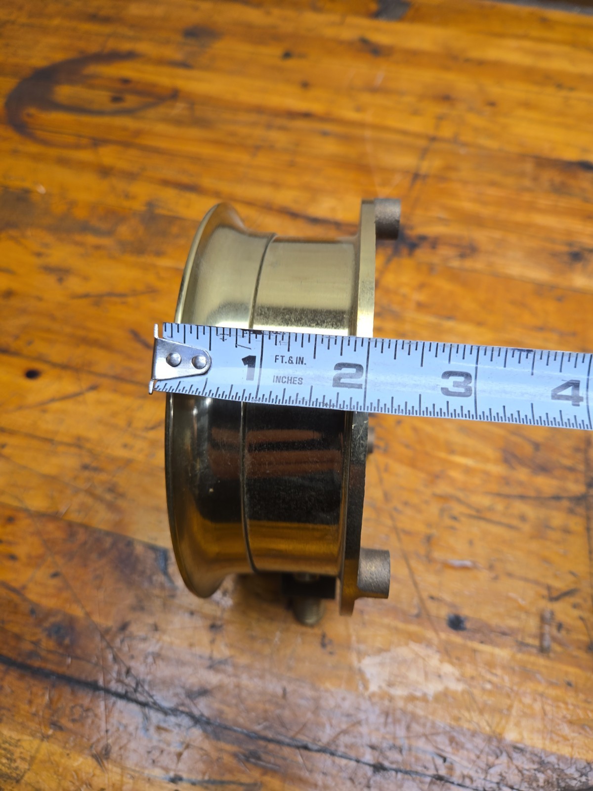 Vintage Industrial U.S. Gauge Co. 4-1/2″ Brass 200PSI Steam Pressure Gauge NOS