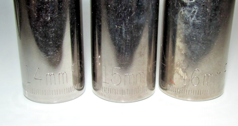 T #184 – Lot of 7 Craftsman Metric sockets, 3/8″ Drive, 16mm to 10mm, see desc.
