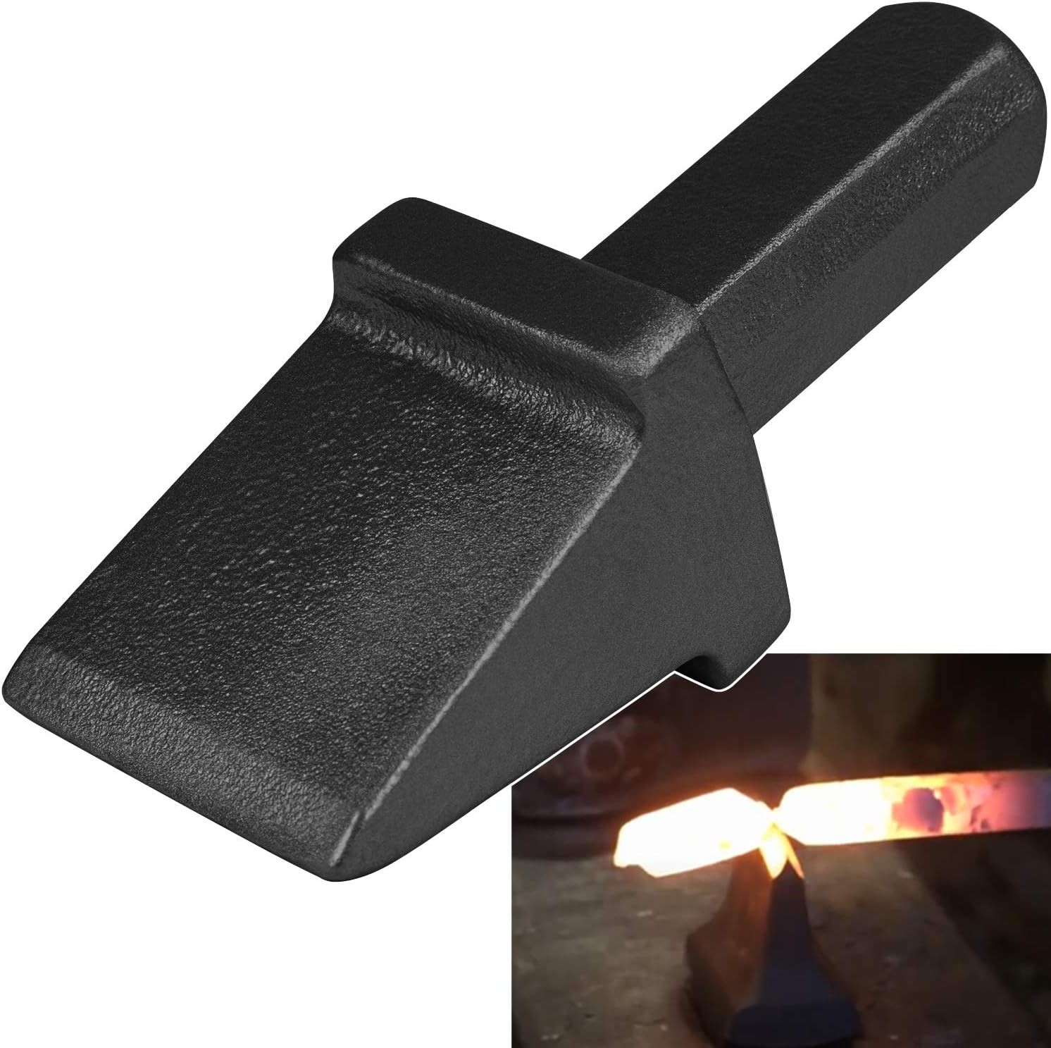 Blacksmith Anvil Hardy Cutter Tool 3/4″ Shaft Hot Cut Tool Shank Cutter (Black)