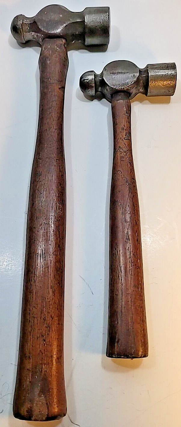 Lot 2 Vintage Standard Ball Peen Hammer Made in USA Tools