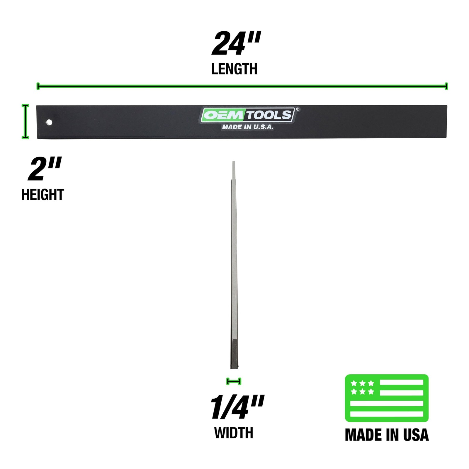 OEMTOOLS Straight Edge 24″, Machinist Tool, Made in USA for 24-Inch, Black